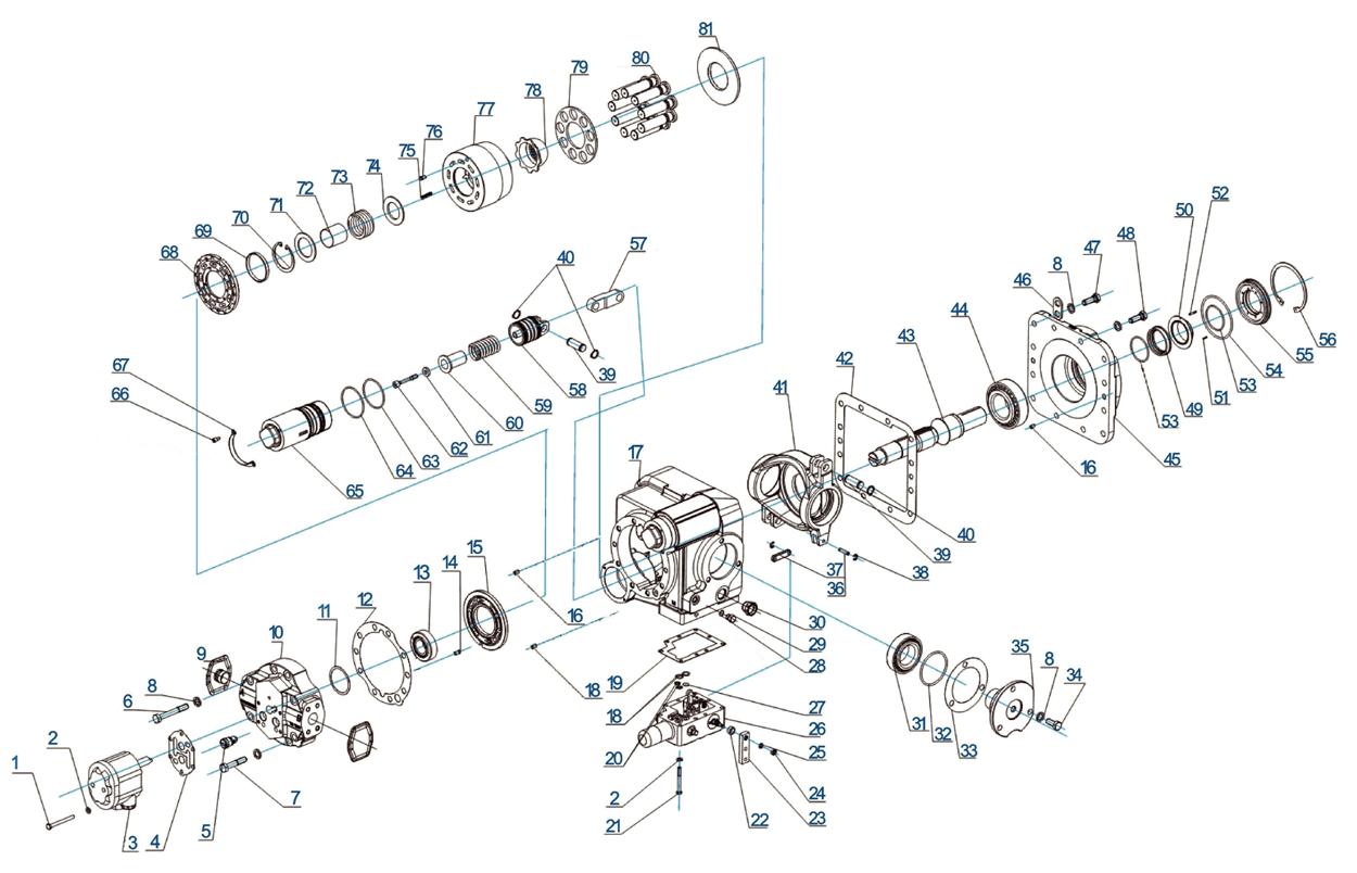 структурная схема
гидравлического насоса НП-90